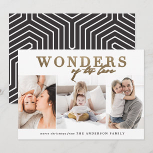 Modern religiösa chic guld multifoto christmas julkort