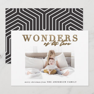 Modern religiösa chic guld multifoto jul julkort