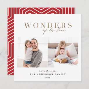 Modern religiösa guld 2-fotogeometrisk jul julkort