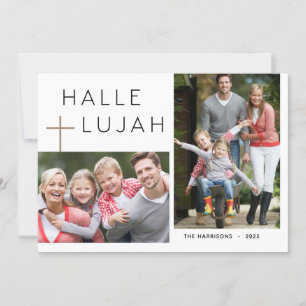 Modern Religiösa Hallelujah-julfotoport Inbjudningar