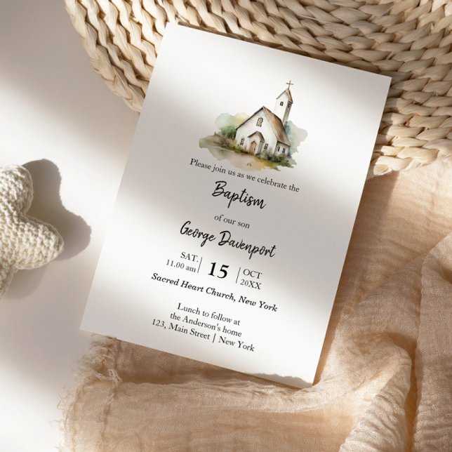 Modern Religiösa-händelse för baptism Inbjudningar (Skapare uppladdad)