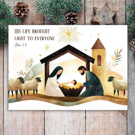 Modern Religiösa jultomativitetsfamilj Julkort