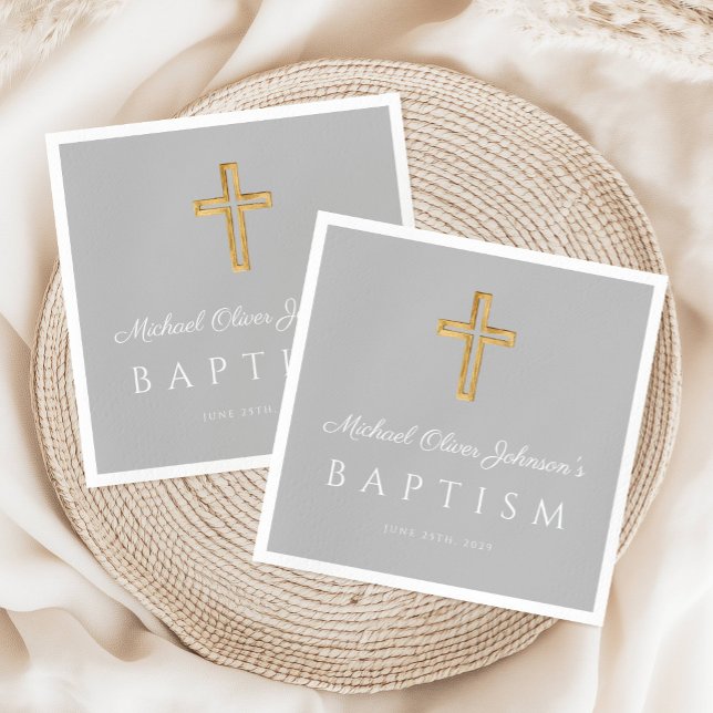 Modern Religiösa Kor-baptism Pappersservett (Modern Religious Cross Baptism Napkins)
