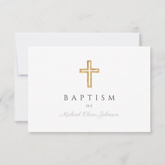 Modern Religiösa Kor Boy Baptism OSA Kort (Baksida)