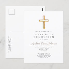 Modern Religiösa Kor Boy First Communion Vykort