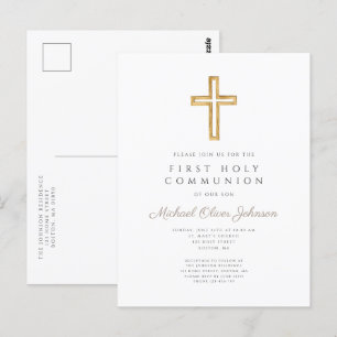 Modern Religiösa Kor Boy First Communion Vykort