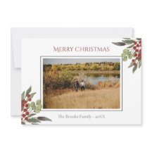 Modern Religiösa Script Red Holly-julfoto