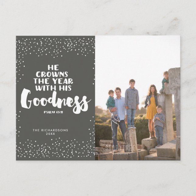 Modern Religiösa Scripting Photo Year in Review Helg Vykort (Framsida)