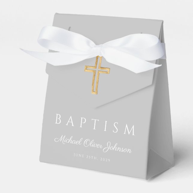 Modern Religiöst Kors Pojke Dop Presentaskar (Framsidan Sidan)