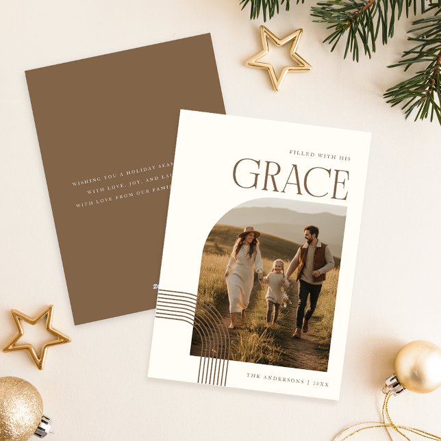 Modern Religious Christian Family Photo Christmas Julkort (Skapare uppladdad)