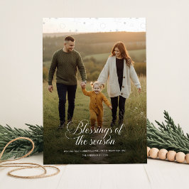 Modern Religious Christian Family Photo Christmas Julkort