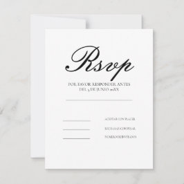 Modern Ren Elegant Spansk RSVP-kort