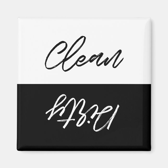 Modern ren eller smutsig diskmaskin magnet (Framsidan)