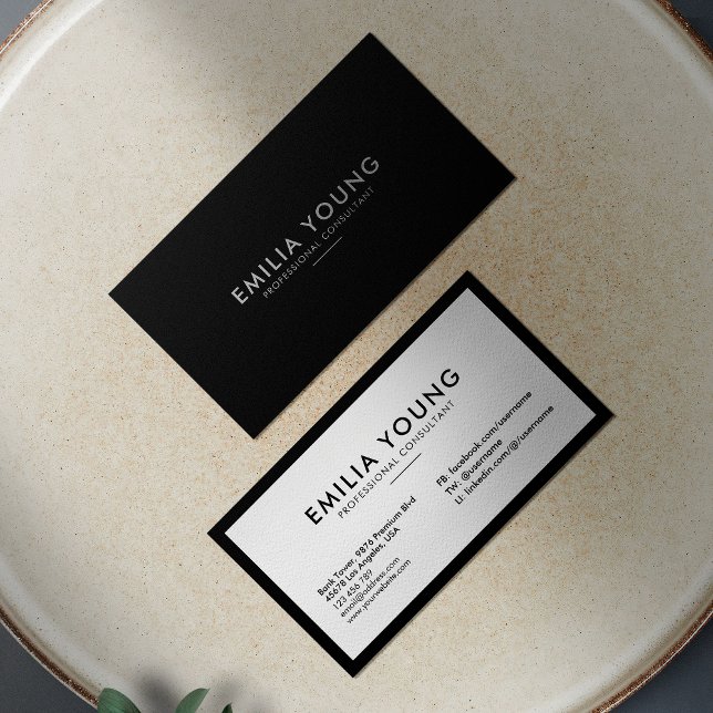 Modern ren, enkel, minimalistisk Professionell sva Visitkort (Skapare uppladdad)