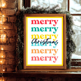 Modern ren, färglös Gult Vit God jul Poster