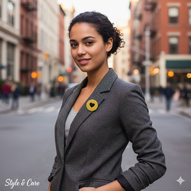 Modern ren hjärtaccentstil för dagligt bruk knapp (Modern Clean Heart Accent Style For Daily Wear Button)