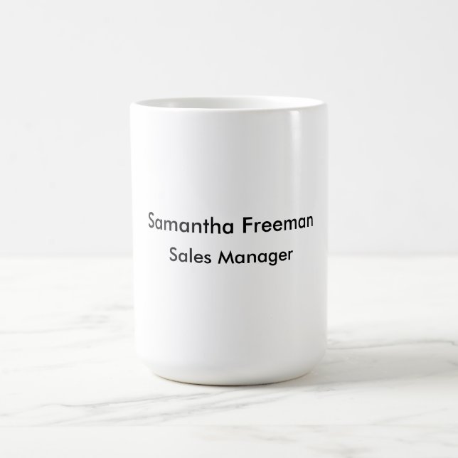 Modern, ren, svart och vit minimalistisk kaffemugg (Center)