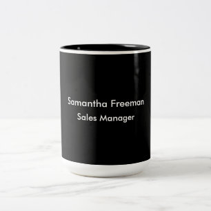 Modern, ren, svart och vit minimalistisk Två-Tonad mugg