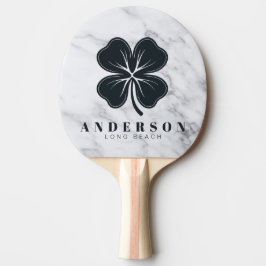 Modern Ren Vit Fyrklöver med Namn Pingisracket