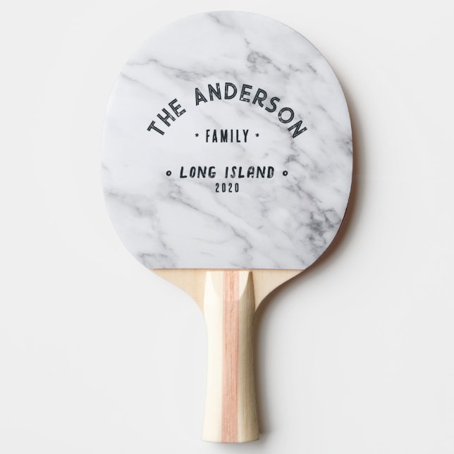Modern Ren Vit Gammal Strand Familjenamn Pingisracket (Framsidan)