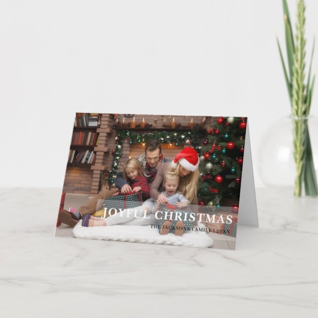 Modern Ren Vit Jul Foto Högtid  Helgkort (Framsida)