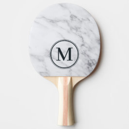 Modern Ren Vit Marmor Monogram Pingisracket
