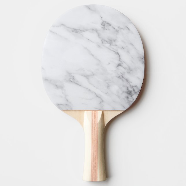 Modern Ren Vit Marmor Stens Enkel Design Pingisracket (Framsidan)