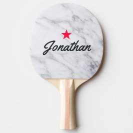 Modern Ren Vit Marmor Vintage Stjärna Signatur Pingisracket