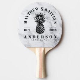 Modern Ren Vit Tropisk Tall Ananas Bröllopskrona Pingisracket
