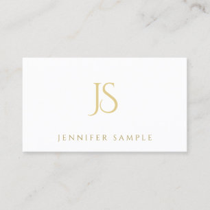 Modern ren yrkesmässig guld- Monogramelegant Visitkort