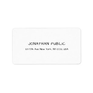 Modern rengör elegant - vit Professionell Adressetikett