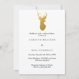 Modern repetition middag för enkel flott guld- inbjudningar