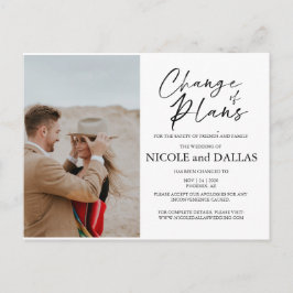 Modern Rescheduled Wedding Change of Plans DateR Vykort