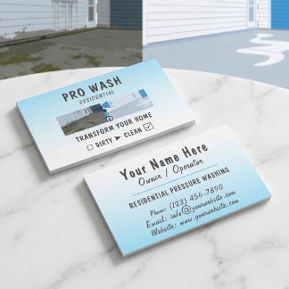 Modern Residential Pressure Washing Split Visitkort