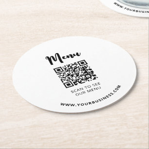Modern Restaurang-meny QR-kod Underlägg Papper Rund