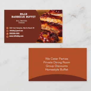 Modern Restaurant Barbecue Buffet Visitkort