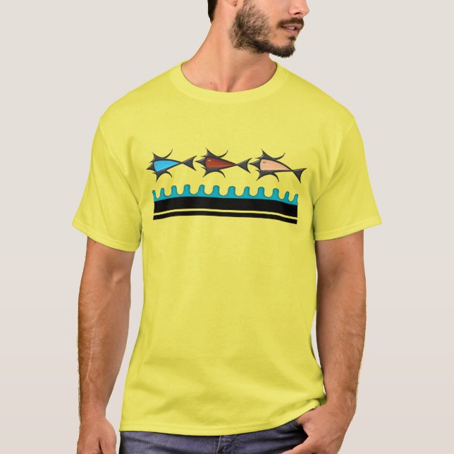 Modern retro - 3 fisk t shirt (Framsida)