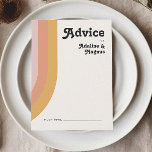 Modern Retro 70:s Rainbow Bröllop Advice Card Rådkort<br><div class="desc">Det här moderna radiofrekvenskortet för bröllop är perfekt för din enkla vintage orange, ro guld och rosa bröllop. Designad med inslag av ett klassiskt, färglöst bho arch och groovy minimalistiskt rand. Utformningen har en unik tropisk strand i abstrakt, underbar för vår, sommar eller fall bröllop. Produkten är anpassade, eftersom bilden...</div>