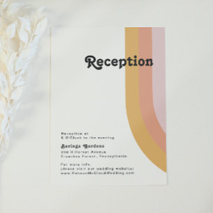 Modern Retro 70:s Rainbow Wedding Card Tilläggskort