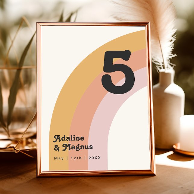Modern Retro 70:s regnbåge | BORDSNUMMER (Skapare uppladdad)