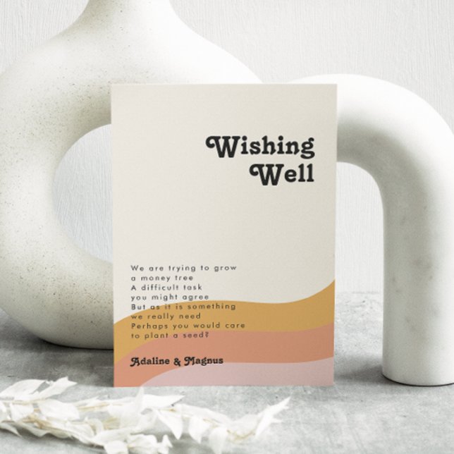 Modern Retro 70:s regnbåge i Bröllop Tilläggskort (Skapare uppladdad)