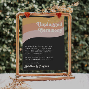 Modern Retro 70:s regnbåge Mörken har inte kopplat Poster