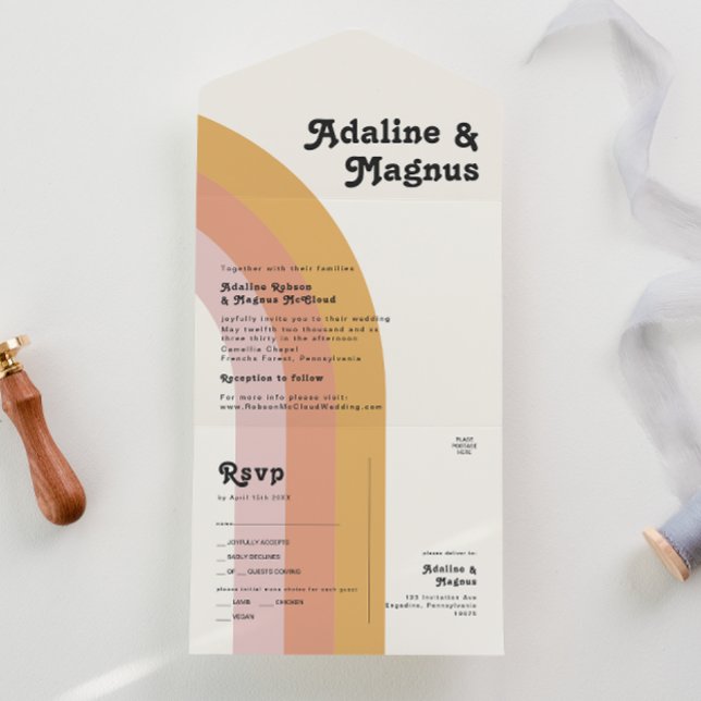 Modern Retro 70:s regnbågsförsegling och skicka (Skapare uppladdad)