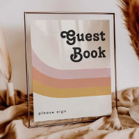 Modern Retro 70's Rainbow Guest Bok-tecken