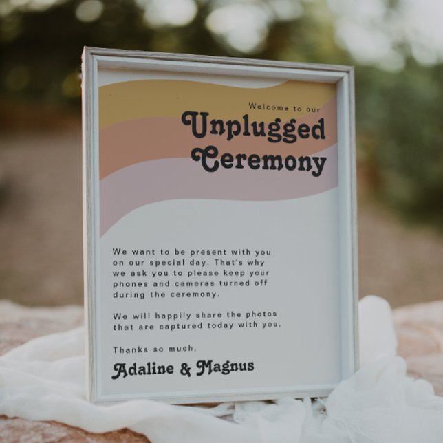 Modern Retro 70's Rainbow Unplugged Ceremony Poster (Skapare uppladdad)
