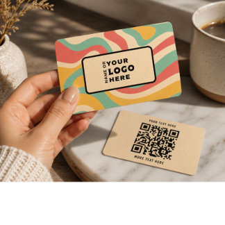 Modern Retro Abstrakt QR-kod Namn Kort