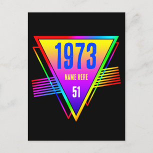Modern Retro Anpassad Namn År Ålder Födelsedagspre Vykort