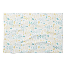 Modern Retro Aqua och Gult-Blommigt