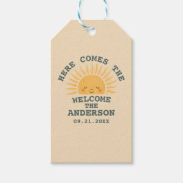 Modern Retro Baby Shower Customizable Sticker  Presentetikett