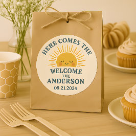 Modern Retro Baby Shower Customizable Sticker  Runt Klistermärke